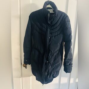 Kimi and Kai XS Navy Blue Quilted Maternity Puffer Coat